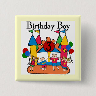 Big Bounce Boy 3rd Birthday T shirts and Gifts 15 Cm Square Badge