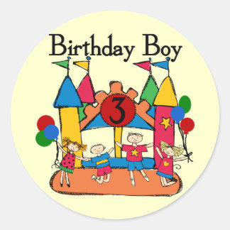 Big Bounce Boy 3rd Birthday T shirts and Gifts Classic Round Sticker