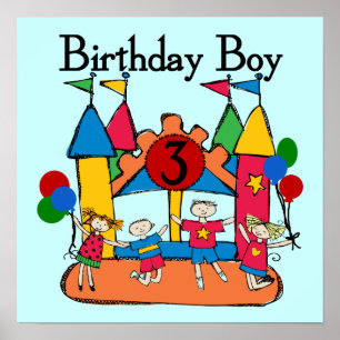 Big Bounce Boy 3rd Birthday T shirts and Gifts Poster