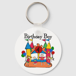 Big Bounce Boy 4th Birthday Tshirts and Gifts Key Ring
