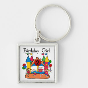 Big Bounce Girl 2nd Birthday Tshirts and Gifts Key Ring