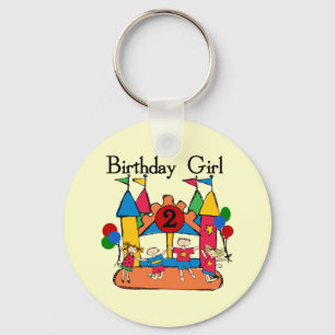 Big Bounce Girl 2nd Birthday Tshirts and Gifts Key Ring