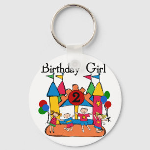 Big Bounce Girl 2nd Birthday Tshirts and Gifts Key Ring