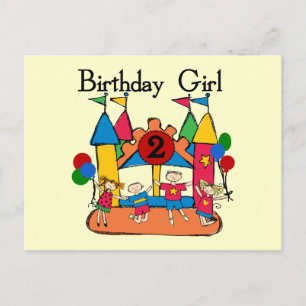 Big Bounce Girl 2nd Birthday Tshirts and Gifts Postcard