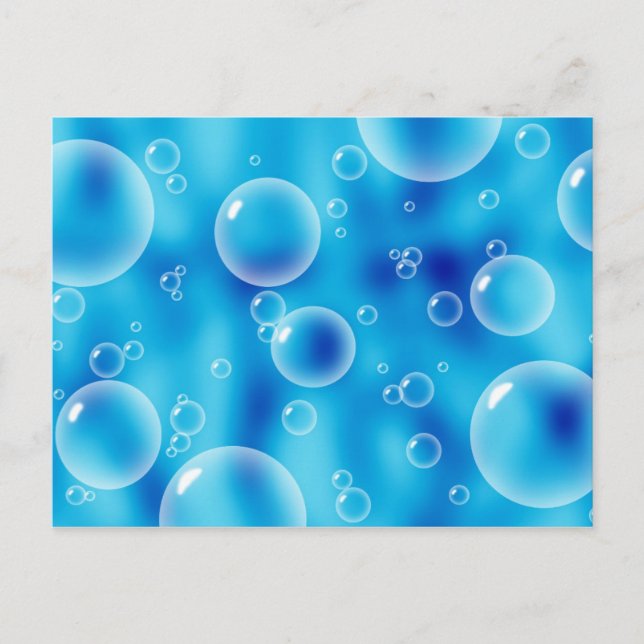 Big Bouncing Blue Bubbles Postcard (Front)
