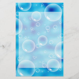 Big Bouncing Blue Bubbles Stationery