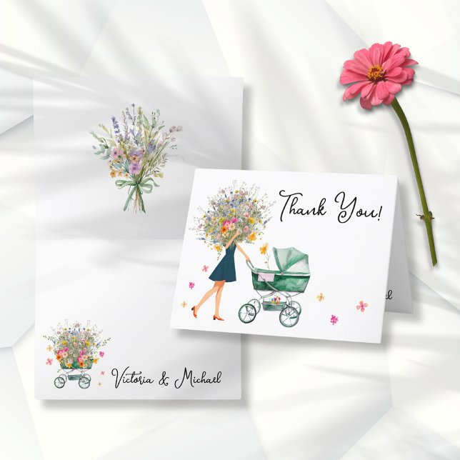 Big Bouquet Little Wildflower Baby Shower Thank You Card (Creator Uploaded)