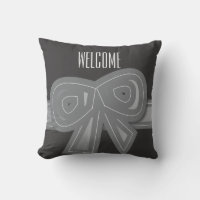 Big Bow Black Pillow