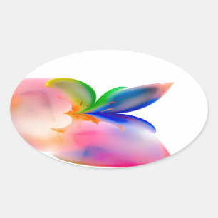 Big Bow Gift Box Oval Sticker