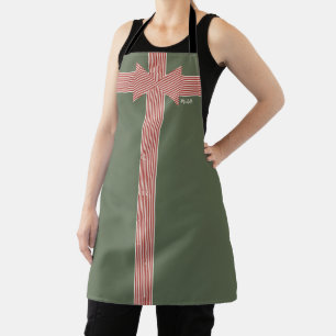 Big Bow of Striped Ribbon Apron