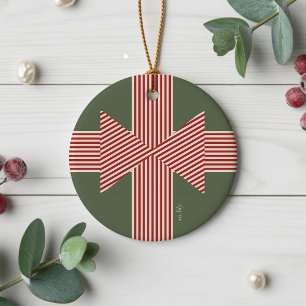 Big Bow of Striped Ribbon Ceramic Tree Decoration
