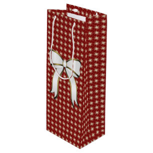 Big Bow Red Christmas Holiday Wine Bag