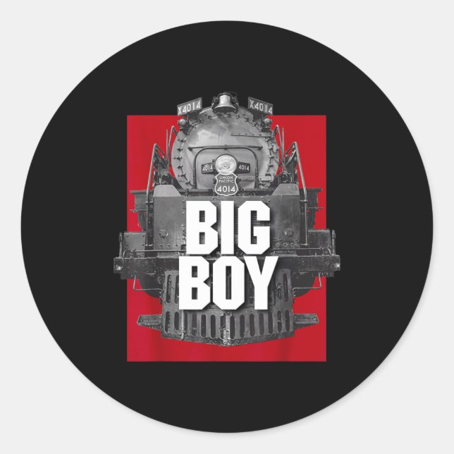 Big Boy 4014 Clic Steam Engine Retro Locomotive Ra Classic Round Sticker (Front)