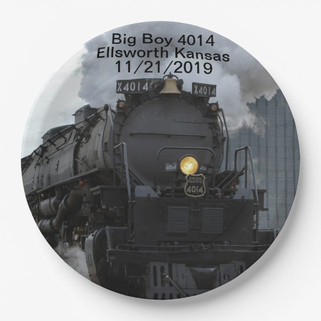 Big Boy 4014 Ellsworth Kansas Paper Plate (Front)