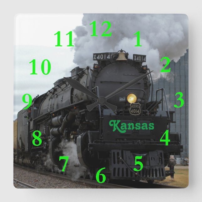 Big Boy 4014 Ellsworth Kansas Square Wall Clock (Front)