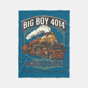 Big boy 4014 steam engine locomotive train vintage fleece blanket