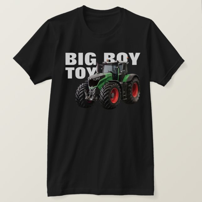 "Big Boy Toy" with Green Farm Tractor T-Shirt (Design Front)