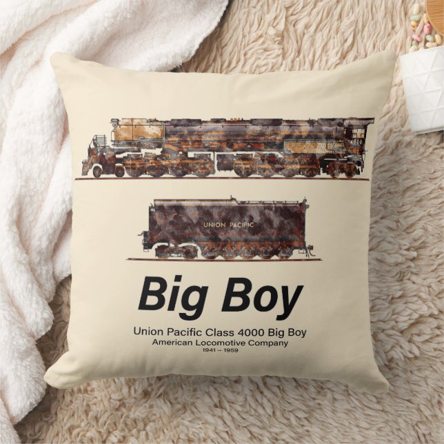 Big Boy Vintage Steam Train American Locomotive  Cushion (Blanket)