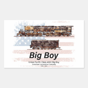 Big Boy Vintage Steam Train American Locomotive Rectangular Sticker