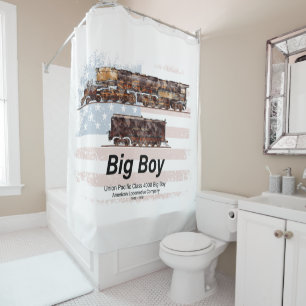 Big Boy Vintage Steam Train American Locomotive Shower Curtain