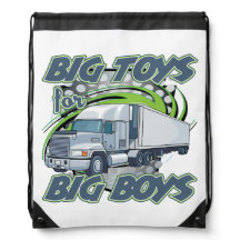 Big Boys Big Toys Truck Drivers Drawstring Bag