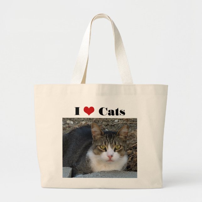 Big Boy's I Love Cats Jumbo Tote (Front)