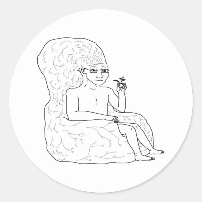 Big Brain wojak stickers (Front)