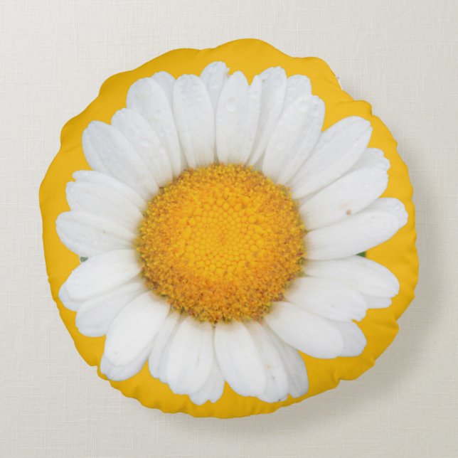 Big bright daisy round cushion (Back)