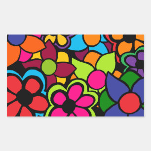 Big Bright Flowers Rectangular Sticker