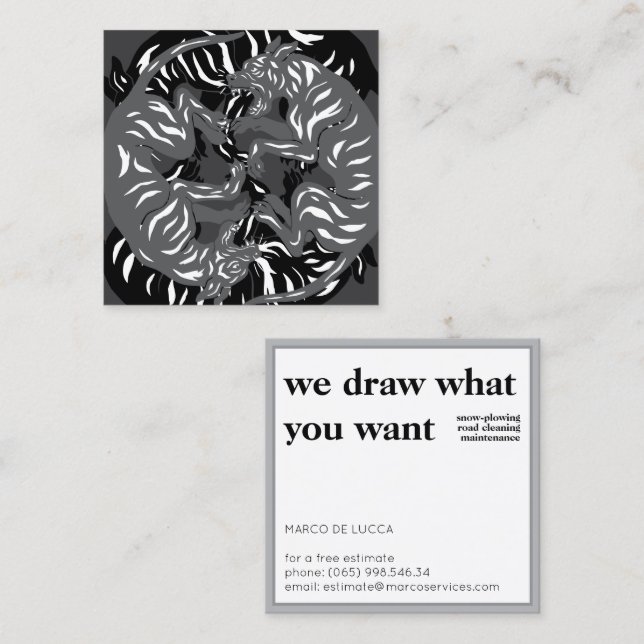 Big brindle Great Dane print Style  Square Business Card (Front/Back)