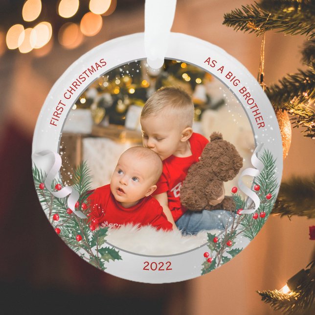 Big Bro 1st Christmas Classic Silver Plant Frame Ornament (Creator Uploaded)