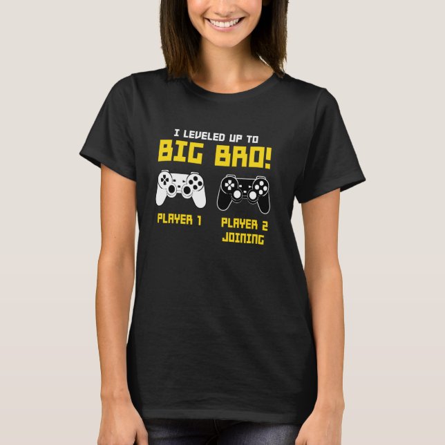 Big Bro Announcement Brother Gamer Controller Gami T-Shirt (Front)