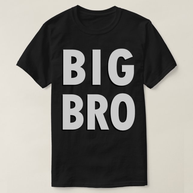 BIG BRO Black and White Big Brother T-Shirt (Design Front)