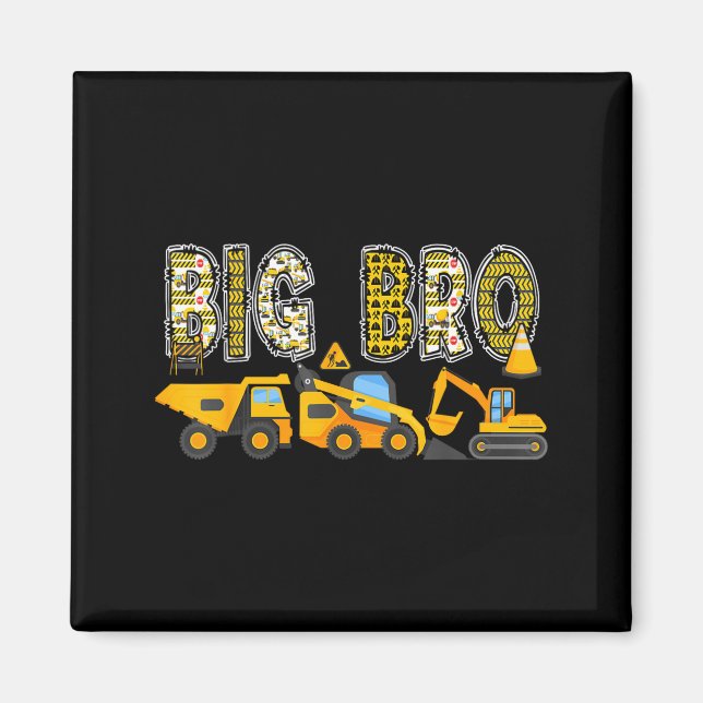 Big bro construction excavator kids matching magnet (Front)