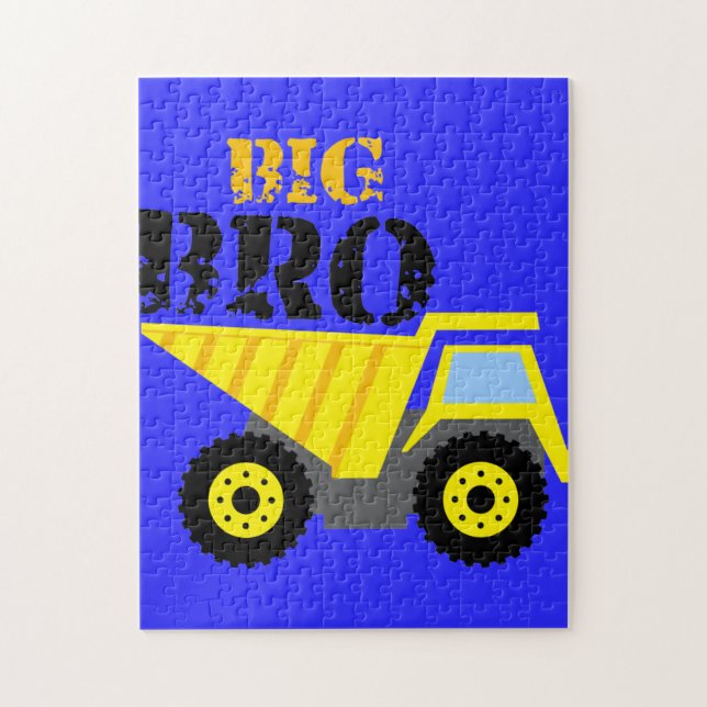 Big Bro Construction Yellow Dump Truck Jigsaw Puzzle (Vertical)