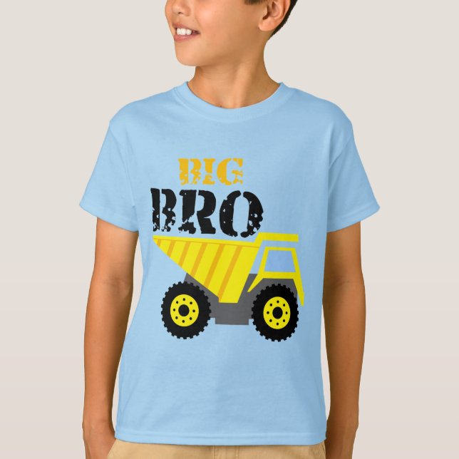 Big Bro Construction Yellow Dump Truck T-Shirt (Front)