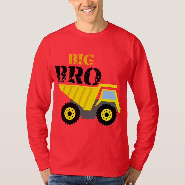 Big Bro Construction Yellow Dump Truck T-Shirt (Front)