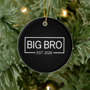 Big Bro Est. 2026 New Big Brother Pregnancy Baby Ceramic Tree Decoration