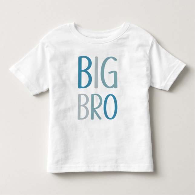Big Bro Green and Blue Text Boys Sibling Brother Toddler T-Shirt (Front)