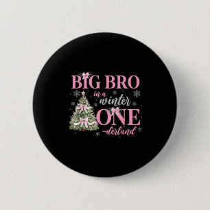Big Bro In A Winter Onederland Birthday Girl Chris 6 Cm Round Badge