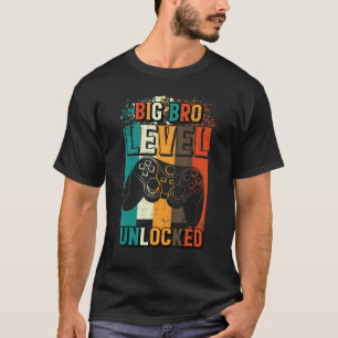 Big Bro Level Unlocked Vintage Gamer Soon To Be Br T-Shirt