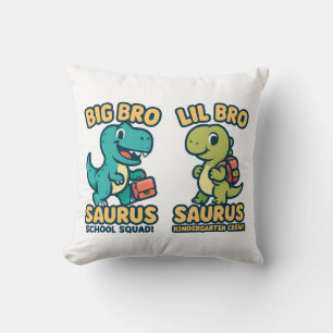Big Bro & Lil Bro Saurus Back to School T-Shirt Cushion
