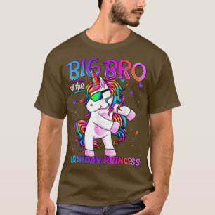 Big Bro of Birthday Princess Flossing Unicorn Big  T-Shirt