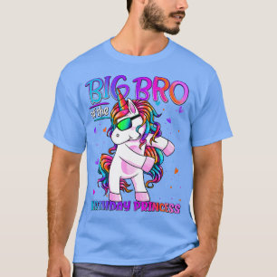 Big Bro of Birthday Princess Flossing Unicorn Big T-Shirt