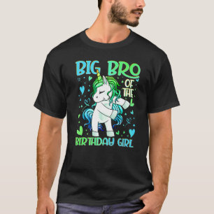 Big Bro of the Birthday Girl Flossing Unicorn Big  T-Shirt