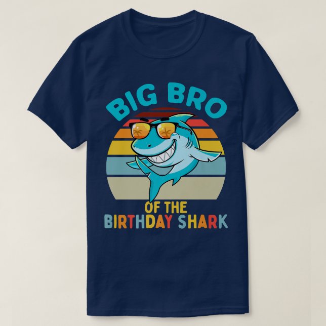 Big Bro of the Shark Birthday Brother Matching Fam T-Shirt (Design Front)