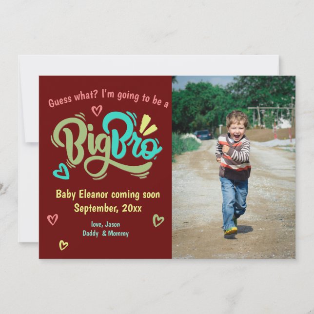 Big Bro photo Big Brother pregnancy announcement (Front)