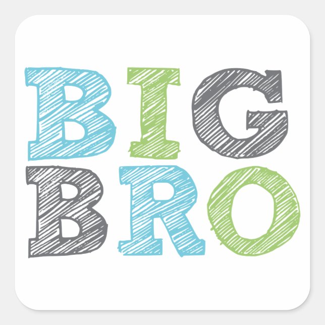 Big Bro Square Sticker (Front)