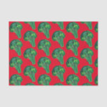 Big Broccoli Watercolor Red Green Xmas Gift Tissue Paper<br><div class="desc">Fun watercolor broccoli fly all across this tissue paper. Check my shop for more colours and patterns plus matching wrapping paper too!
If you'd like something custom let me know!</div>