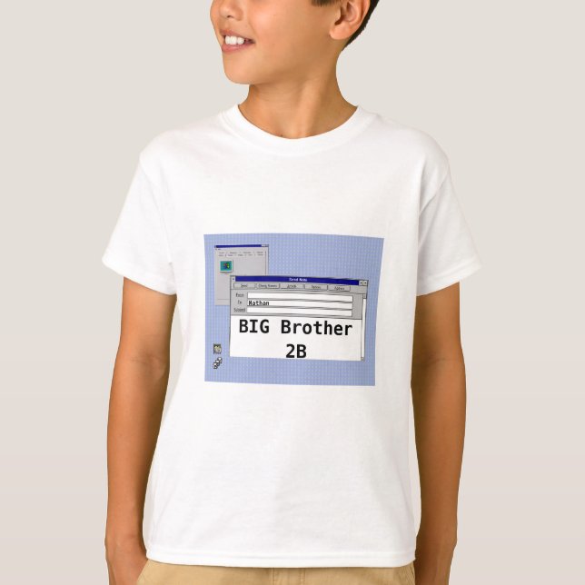 BIG Brother 2B Expectant Sib Computer Theme T-Shirt (Front)